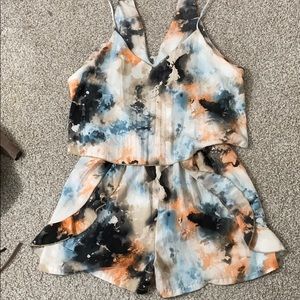 Multi color print romper